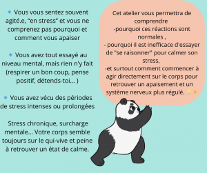 Quand le mental ne suffit pas à calmer le stress, c'est qu'il faut parler le langage du corps. (6)
